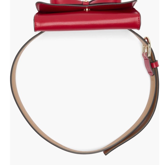 Kate spade ♠️ Adjustable belt bag-Garnet Red with Gold hardware -size S/M - Picture 13 of 15